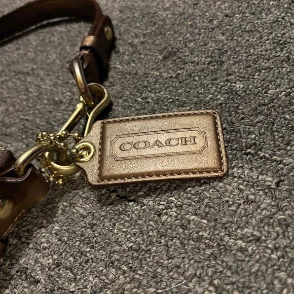 Coach 24CM Signature Khaki Brown Duffle Shoulder Bag Handbag F15067 Leather - Picture 16 of 16